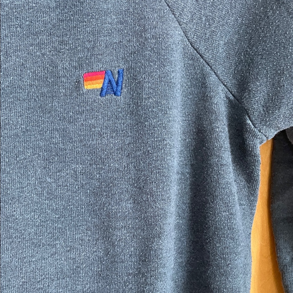 Aviator Nation Kids Sweatshirt with Teal & Blue Green Shoulder Stripes 12 - Picture 7 of 9